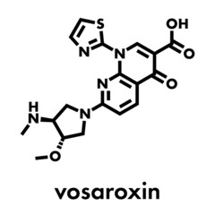 Vosaroxin cancer drug molecule. Skeletal formula.