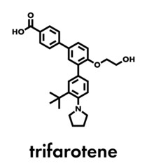 Trifarotene acne drug molecule. Skeletal formula.