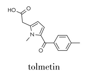 Tolmetin NSAID drug molecule. Skeletal formula.