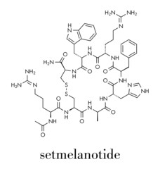 Setmelanotide drug molecule (MC4 receptor agonist). Skeletal formula.