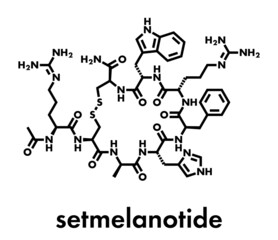 Setmelanotide drug molecule (MC4 receptor agonist). Skeletal formula.