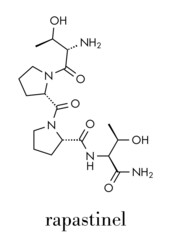 Rapastinel drug molecule. Skeletal formula.