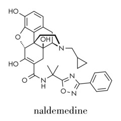 Naldemedine drug molecule. Skeletal formula.