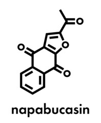 Napabucasin cancer drug molecule. Skeletal formula.