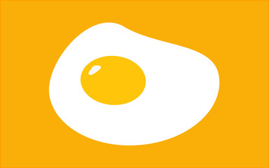 Fried Egg Vector Illustrations Orange Background