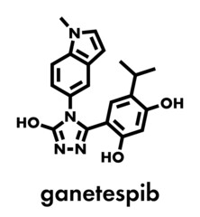 Ganetespib cancer drug molecule (HSP90 inhibitor). Skeletal formula.