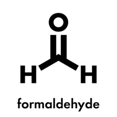 Formaldehyde (methanal) molecule. Important indoor pollutant. Skeletal formula.