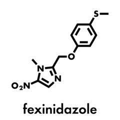 Fexinidazole antiprotozoal drug molecule. Skeletal formula.