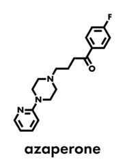 Azaperone antipsychotic drug molecule. Skeletal formula.