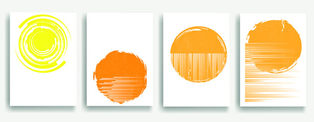 Minimal design element . Sun . Sunset logo element. Bohemian art . Vector  illustration. 