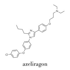 Azeliragon Alzheimer's disease drug molecule. Skeletal formula.