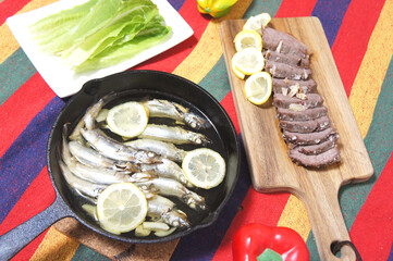 シシャモのアヒージョ