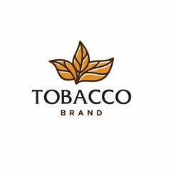 golden brown Tobacco leaves logo design vector. cigar brand icon with leaf icon in trendy modern line art design illustration