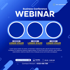 Business Webinar Social Media Post Template With Geometric Background
