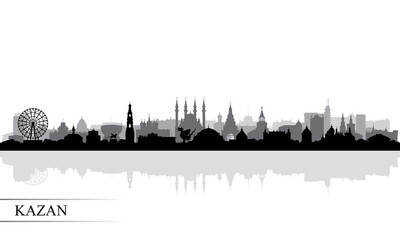 Kazan city skyline silhouette background