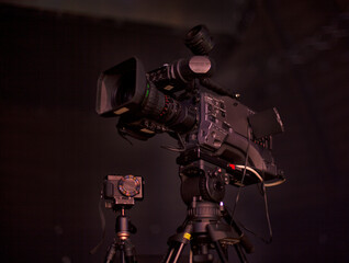 television camera. camera in a concert hall