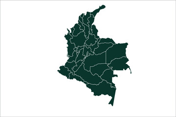 Colombia map Sacramento green Color on White Background