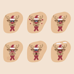 happy holidays, soapy christmas deer, different emotions of the New Year's deer