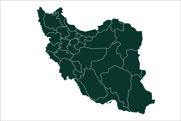 Iran map Sacramento green Color on White Background