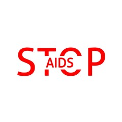 World Help Day. Red heart December 1st. AIDS awareness. HIV disease. Banner with the words Stop AIDS. The heart that dictates