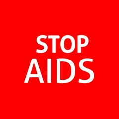World Help Day. Red heart December 1st. AIDS awareness. HIV disease. Banner with the words Stop AIDS. The heart that dictates