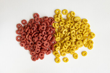 heap cereals ring isolated on white background