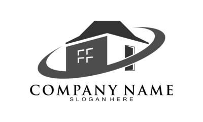 Home property with ring vector logo