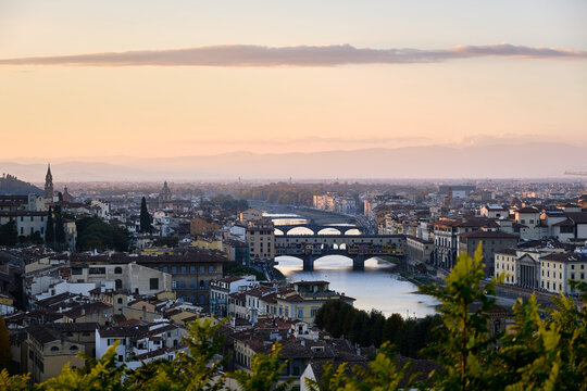 the sunset in Firenze (Florence) from the high © Cavan
