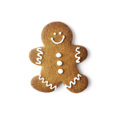 christmas gingerbread cookie. gingerbread man on white background
