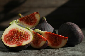 fresh figs on a wooden background