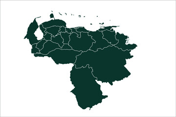 Venezuela map Sacramento green Color on White Backgound