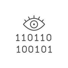 Information scanning line outline icon