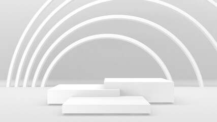 Abstract scene podium mockup. Award ceremony concept