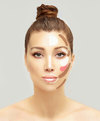Fototapeta premium Contouring.Make up woman face. Contour and highlight makeup.