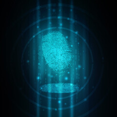 Fingerprint Scanning Technology Concept 2d Illustration