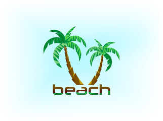 palm tree logo vector, expedition and travelling logo design