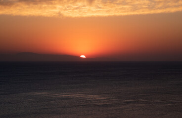 Obraz premium Sunrise in Faliraki east coast of the Greek Island