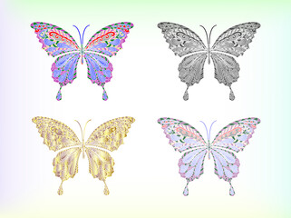 Obraz na płótnie Canvas butterfly image collection for decoration