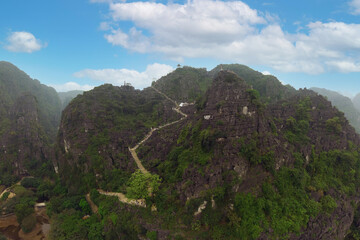 Fototapeta na wymiar Aerial view of viewpoint Hang Mua, scenic area near Ninh Binh, Vietnam