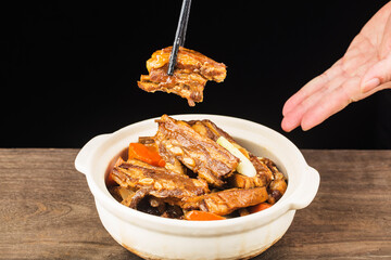 Chinese food: Stewed Mutton with carrot