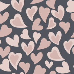 vector seamless pattern of hearts with Valentine's Day 14 February. Background for invitations, wallpaper, wrapping paper and scrapbooking
