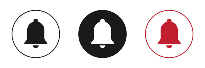 Notification bell icons set. Incoming message. Social media element. Flat style. Vector illustration.