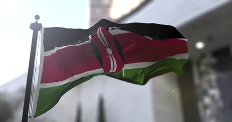 Kenya waving national flag 3D illustration