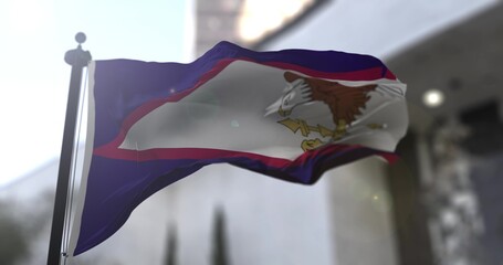 American Samoa national flag. Politics and news 3D illustration