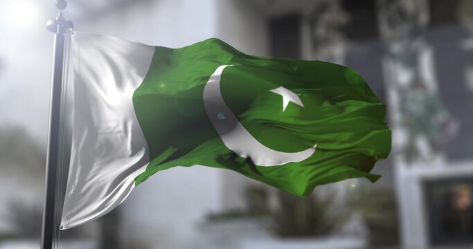 Pakistan national flag. Pakistani country waving flag. Politics and news illustration