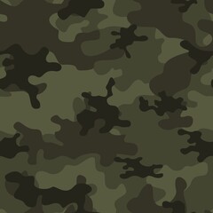 Camo trendy background, military uniform, vector army forest pattern. Hunting print