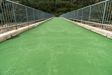 Suspension bridge in Puebla de Arenoso and Montanejos, Spain.