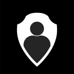 User protection icon isolated on dark background