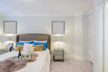 Beautiful and modern home and hotel bedroom interior design.