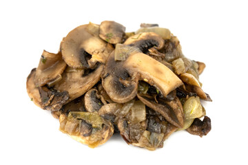 Fried champignon mushroom with onion